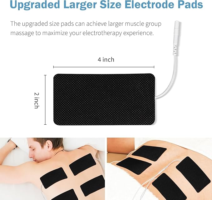 TENS Unit Replacement Pads 20 Pcs 2''x4'' Large Electrode Patches with Upgraded Self-Adhesive & Non-Irritating Design, Reusable 35 Times for Electrotherapy, Compatible with AUVON, TENS 7000