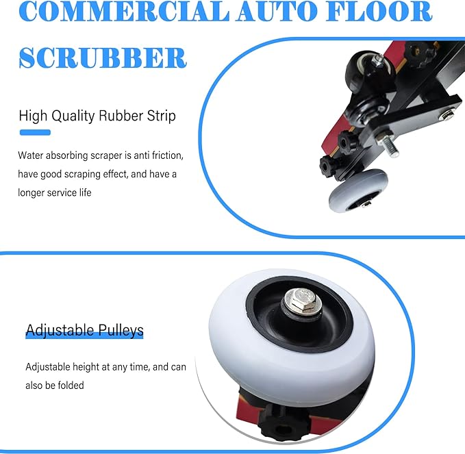 Floor Scrubber Machine 20" Cleaning Width, Dual Tanks Total 23.5 Gallons for Mall/Hotel/Office/Factory 110V