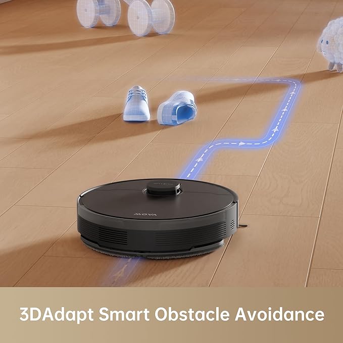 Mova S10 Robot Vacuum Cleaner with 7000Pa Suction, 260 Mins Run Time, Liftable Brush, Self-Charging Robotic Vacuum Cleaner for Home, Pet Hair, Hard Floors, App & Voice Control