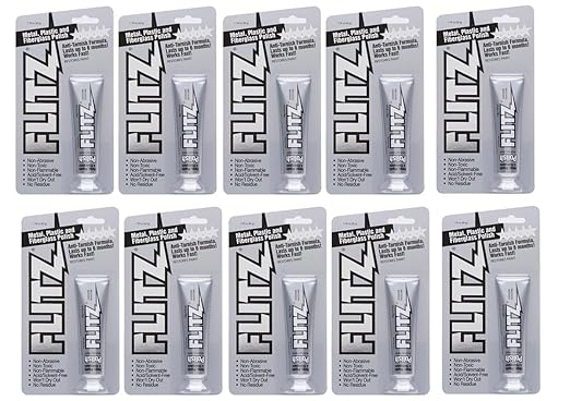 Flitz Multi-Purpose Metal Polish Paste - 1.76oz Tube of USA-Made Chrome Polish - Works on Stainless Steel, Aluminum, Plastic, Jewelry and Cars - Non-Abrasive Cleaner & Rust Remover (10 Pack)