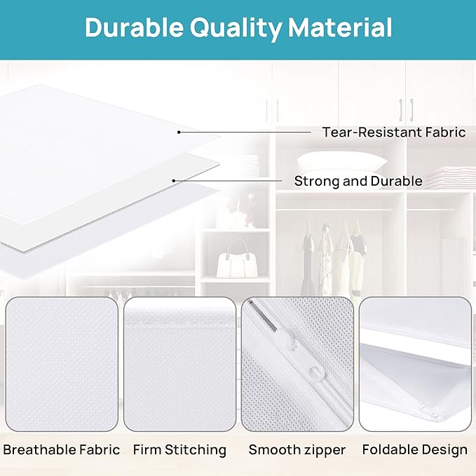 Vtopmart 12 Pack Baby Clothes Organizer, Dresser Drawer Organizer for Baby Clothing, Foldable Fabric Closet Drawer Storage Bins, Nursery Dresser Dividers for Bra, Socks, Ties, Scarf