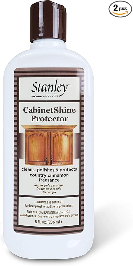 STANLEY HOME PRODUCTS Cabinet Shine Protector - Wood Polisher & Dust Cleaner For Wooden Furniture & Floor - Dust Cream & Hardwood Conditioner For Home & Office Patio (Pack of 2)