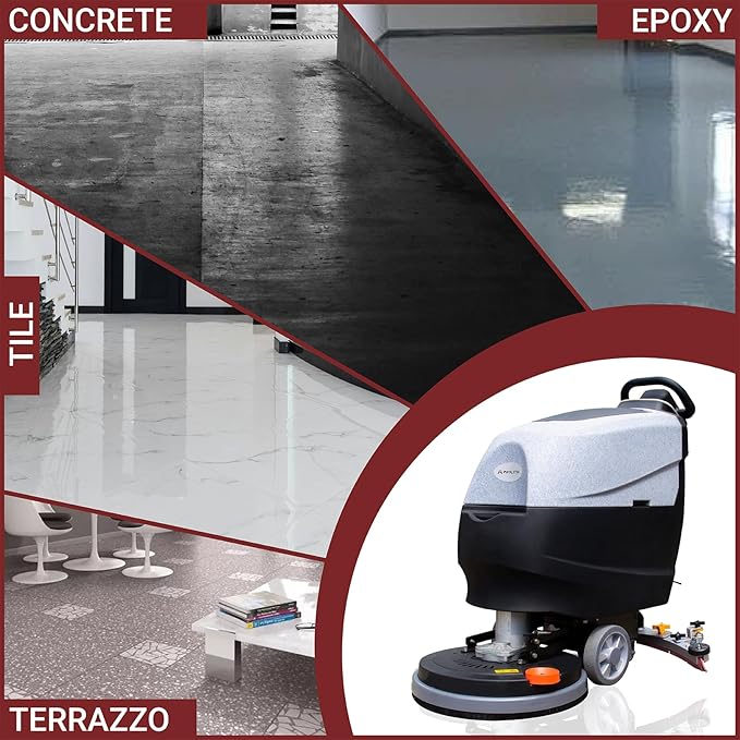 AF2013 Walk-Behind Floor Scrubber, 20" Path, 5H Runtime, 34,000 ft²/h Efficiency, Lithium Battery, Built for Long-Term Value, Lightweight & Easy to Operate, Quiet for Schools, Stores & Offices