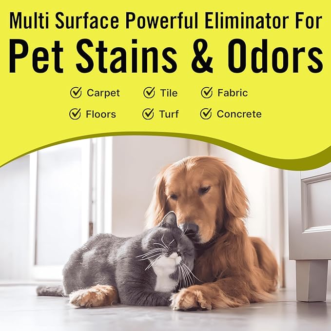 Multi-Purpose Probiotic Enzyme Cleaner, Made in USA - Stain and Odor Remover - Concentrated - Professional & Home Strength Drains, Floors, Bathrooms, Toilets Trash Can,
