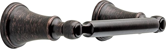 Delta Woodhurst (1-Pack) Toilet Paper Holder Venetian Bronze Tissue Roll Holder for Bathroom Organization and Storage Pivoting Toilet Tissue Holder Wall Bathroom Accessories 73250-RB
