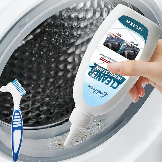 HouseMold Stain Remover Gel, Heavy Duty Washing Machine Cleaner for Washing Machine Seal, Refrigerator Strips, Home Sink, Kitchen, Showers, Household Grout Cleaner (8 Fl Oz (Pack of 1)) (White)