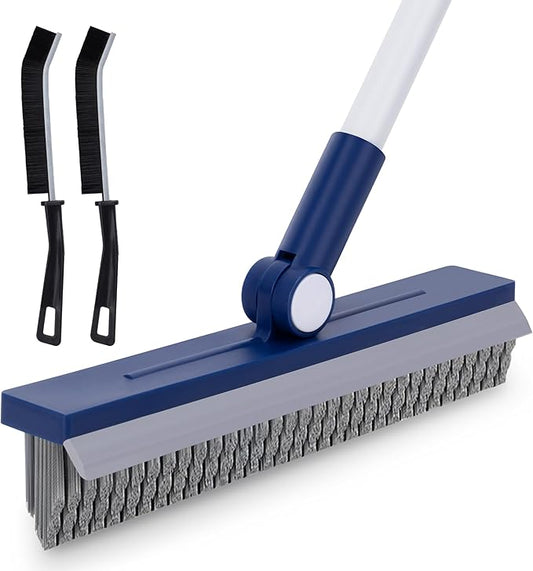 Grout Brush with Long Handle, Grout Cleaner Brush for Tile Floors, Stiff Bristles for Crevice, Tile Line, Shower, Kitchen, Bathroom
