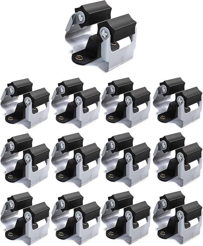 3-H 12 Pack Mop and Broom Holder Big Size Hanging 1 KG Extra,Broom Hanger Wall Mount for Hanging and Organizing Shove Rake Yard Tools in Shed Kitchen Laundry Room Bathroom Garden(Black)