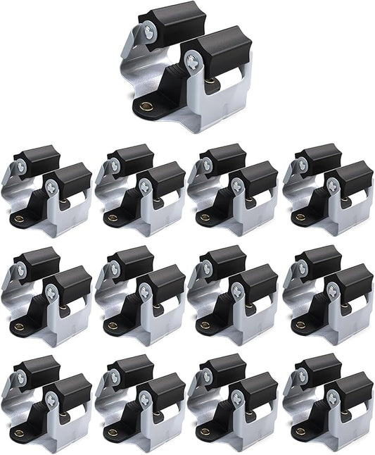 3-H 12 Pack Mop and Broom Holder Big Size Hanging 1 KG Extra,Broom Hanger Wall Mount for Hanging and Organizing Shove Rake Yard Tools in Shed Kitchen Laundry Room Bathroom Garden(Black)