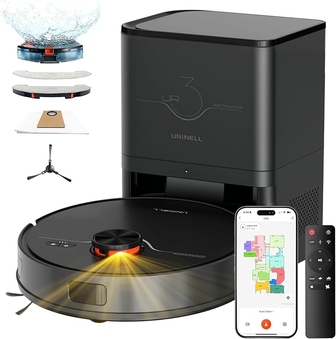 Robot Vacuum and Mop Combo with Self-Emptying, Robotic Vacuum Cleaner 7000Pa & LiDAR Navigation, 180 Mins,90 Days Capacity, Home Mapping, for Pet Hair/Hard Floors/Carpets, App/Alexa Control