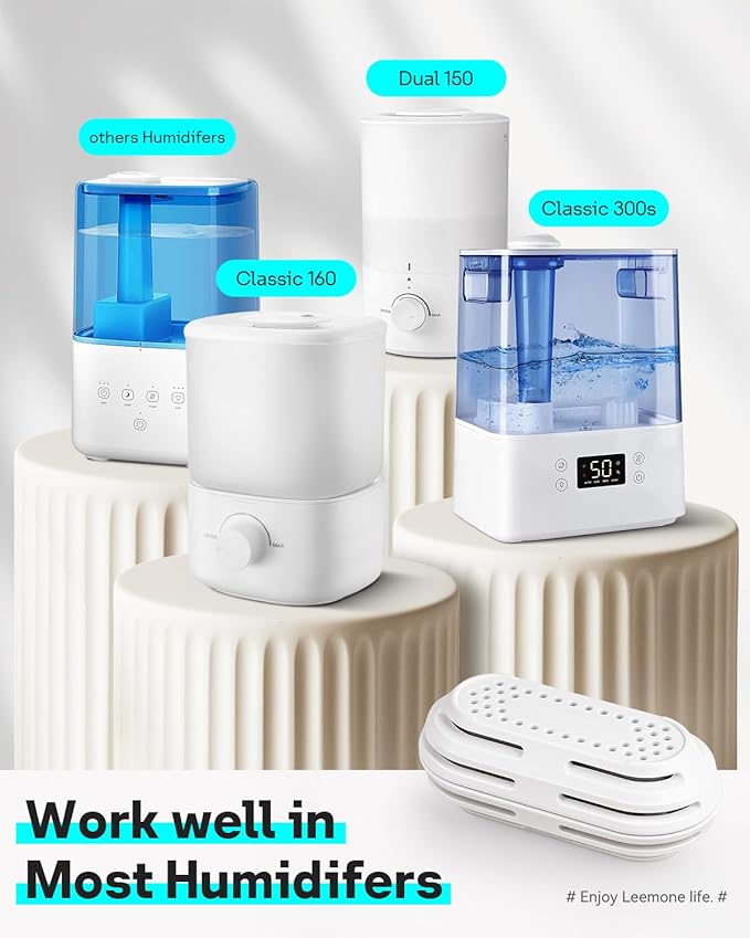 Leemone 4 Pack Humidifier Demineralization Cartridge Compatible with All LEVOIT Top Fill Humidifiers, Calcium and Magnesium Ion Softening Efficiently Reduce Dust & Odor