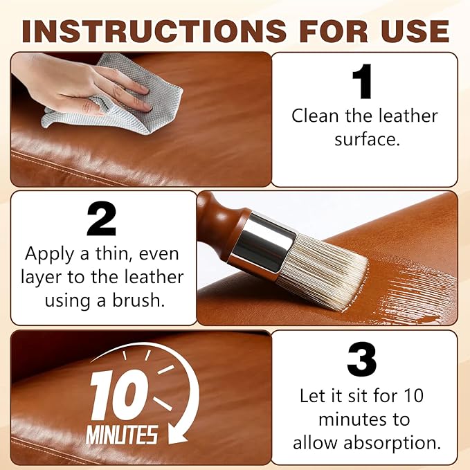 Furniture Salve & Brush,Leather and Wood Furniture Salve for Home, Sofa, Car Seats，8oz (1 Set)