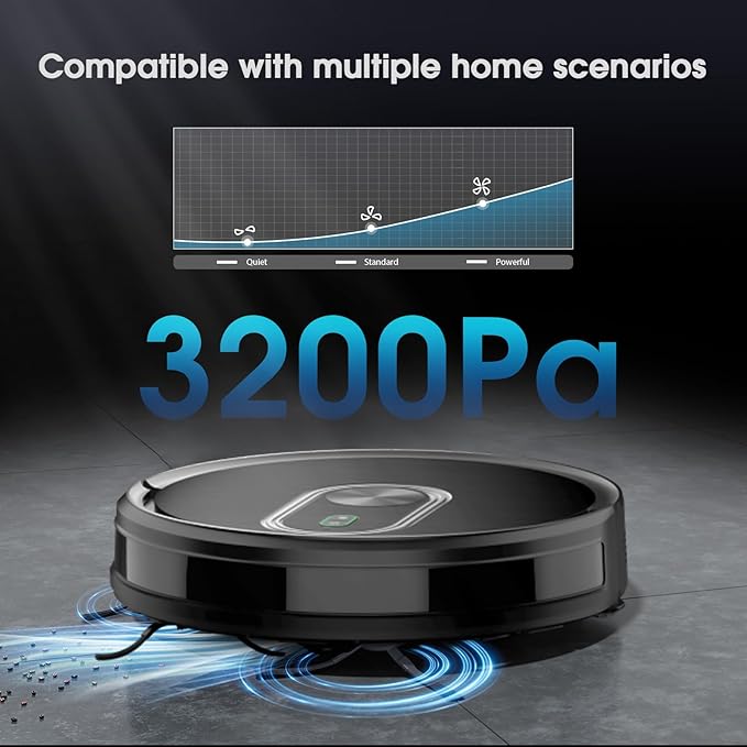 Robot Vacuum and Mop, 3-in-1 Robotic Vacuums Cleaner with Max Strong 3300Pa Suction,WiFi/App/Alexa Voice Control, Obstacle Avoidance