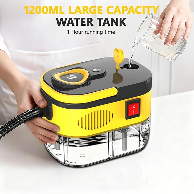 Steam Cleaner with 6 Adjustable Settings, 1500W Portable Handheld Cleaner with 15-Second Fast Preheating, Suitable for Kitchen, Bathroom, and Home Cleaning, and Includes 15 Cleaning Accessories