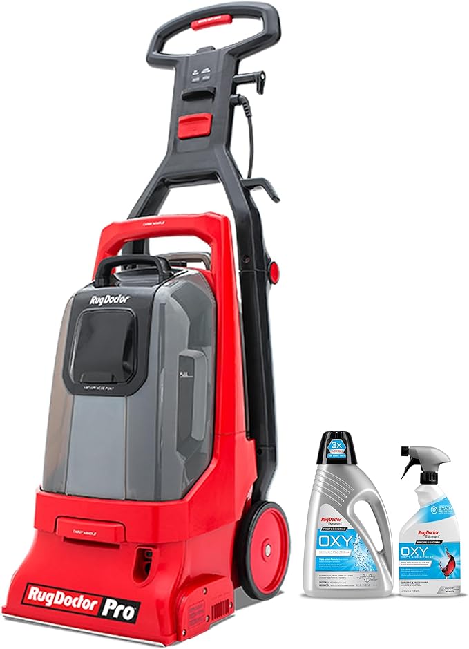 Rug Doctor Pro Deep Commercial Carpet Cleaning Machine, Oxy Bundle, Includes 48 oz. Oxy Cleaning Solution and 22 oz. Professional Oxy Spot & Pre-Treat Cleaner