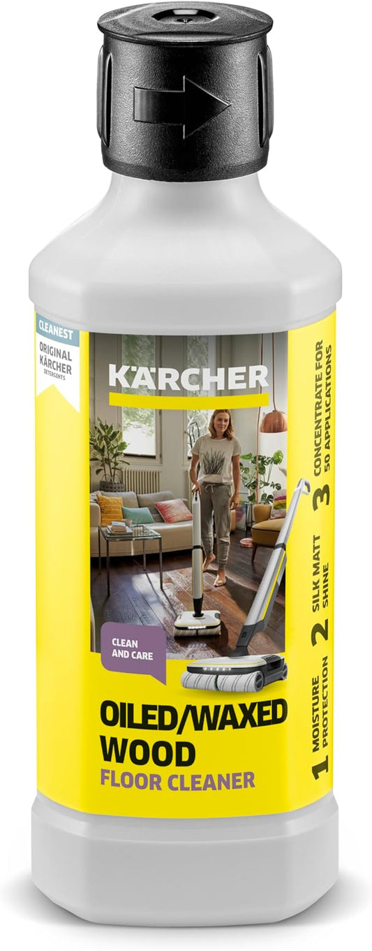Karcher Floor Cleaner Concentrate for Oiled and Waxed Floors - Designed for Karcher Electric Hard Floor Cleaners, FC 3, FC 5 and FC 7 - Streak-Free - 16.9 oz.