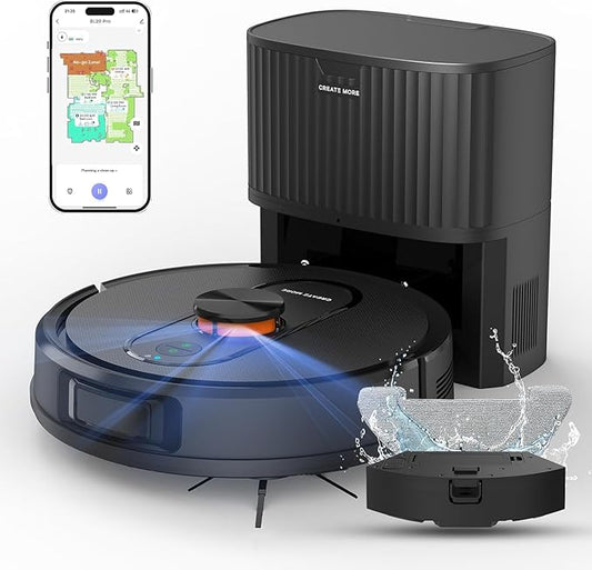 Robot Vacuum and Mop Self-Emptying, 5000Pa Robotic Vacuums, 60 Days Hands-Free, 3-in-1 LiDAR Robot Vacuum Cleaner,No-Go Zones,Perfect for Carpets, Hard Floors, and Pet Hair