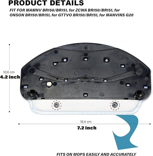 Robot Vacuum Mop Pads Replacement Parts Fit for MAMNV BR150/BR151, for ZCWA BR150/BR151, for ONSON BR150/BR151, for GTTVO BR150/BR151, for MANVINS G20 (1PC-MOP PAD)