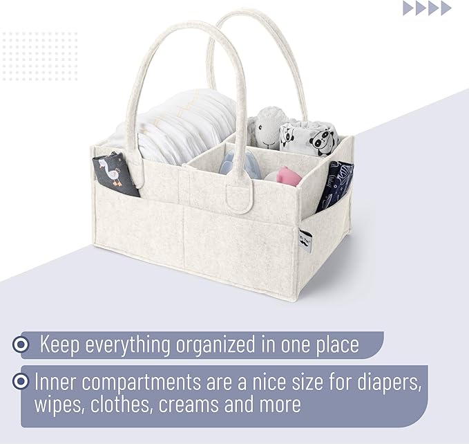 Mr. Pen- Baby Diaper Caddy Organizer, Beige, Baby Organizer, Car Diaper Caddy