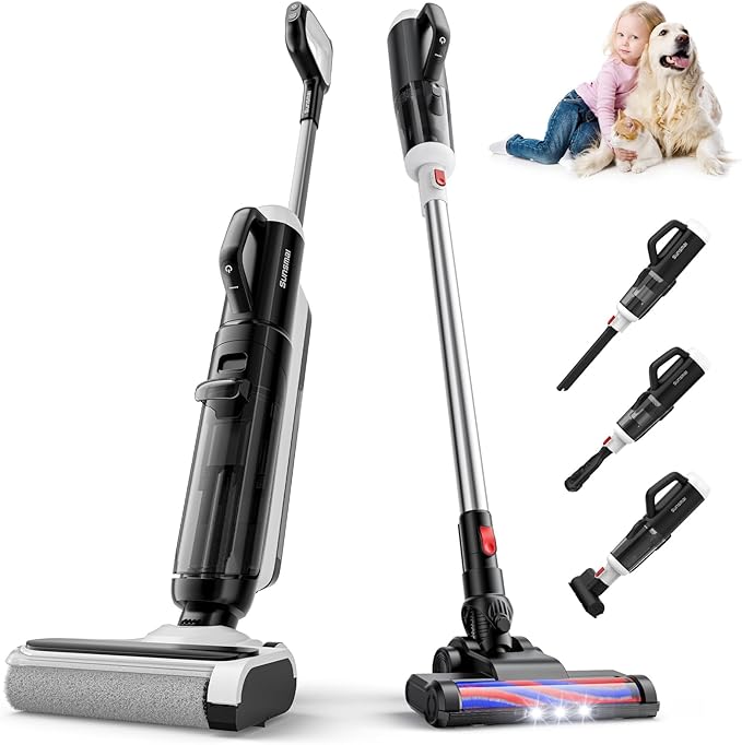 Wet Dry Vacuum Cleaner,Boost-Assisted Vacuum Mop,Equipped with Self-Cleaning System,Detachable Handheld Brush Head, Crevice Cleaning、 and Fabric Dusting,Apartment Essentials
