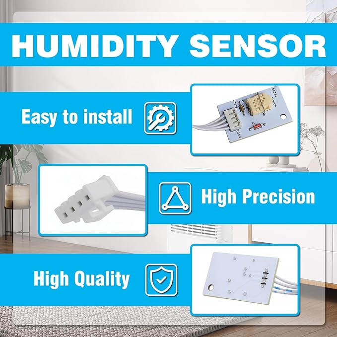 Humidity Sensor Compatible with Whirlpool Dehumidifier,Fit for 70 Pint WDH70EAPW Dehumidifier,Repair Error Code E1 E3