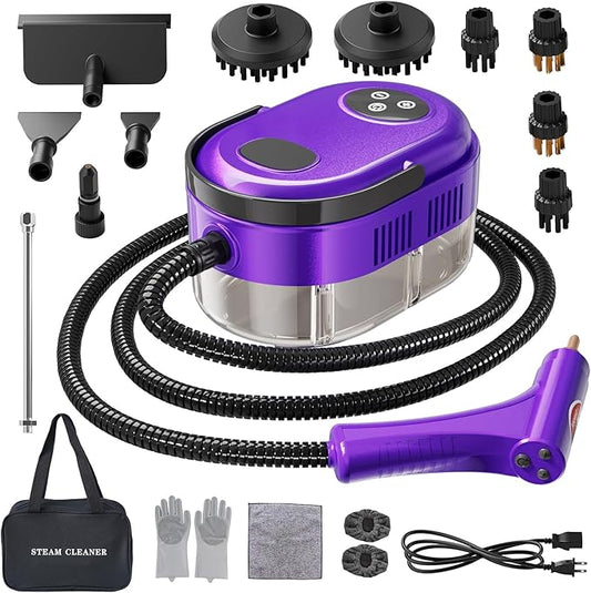 Handheld Steam Cleaner, 10s Fast Handheld Heating Steamer for Cleaning 15-in-1 High Pressure Steam Cleaner for Home & Kitchen, Grease, Grout, Tile,Floor,Couch and Car