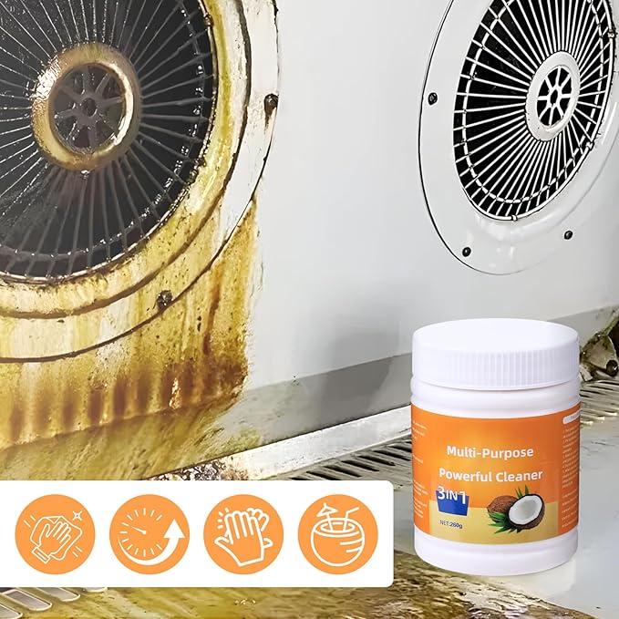 Multi-Purpose Powerful Cleaner for Kitchen, Heavy Kitchen Duty Degreaser, 3 In 1 Stainless Coconut Oil Cleaning Paste, All-Purpose Cleaner Removes Stains on Microwave,Oven & Stove Top