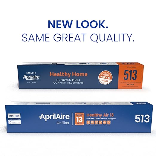 AprilAire 513 Replacement Filter for AprilAire Whole House Air Purifiers - MERV 13, Healthy Home Allergy, 31x28x4 Air Filter (Pack of 2)