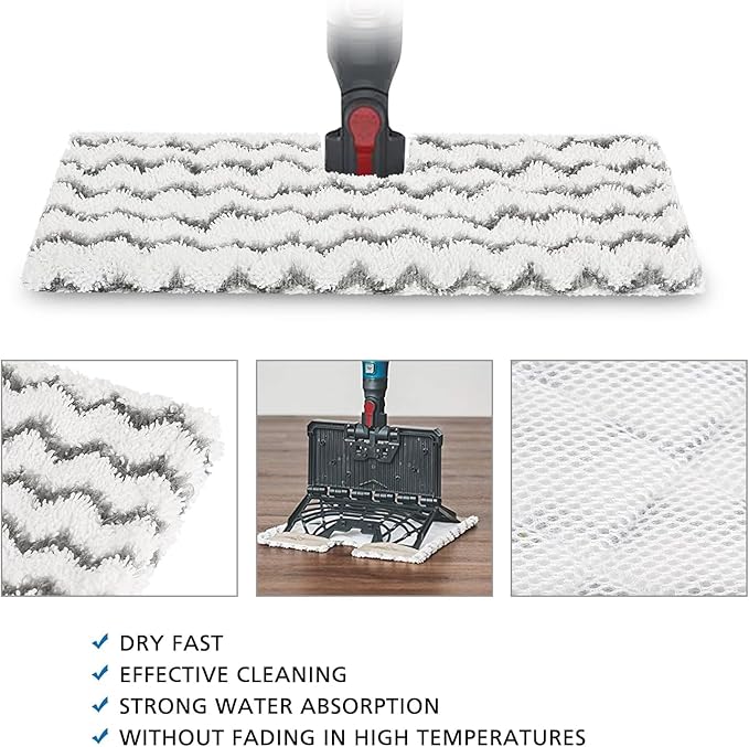 4 Pack Steam Mop Pads Replacement for Shark Lift-Away Pro & Shark Genius Mop System Pocket Mop S3973 S3973D S3973WM S5001 S5002Q S5003A S5004 S5004W S6001W S6001WM S6002 S6002C S6003D S6003W