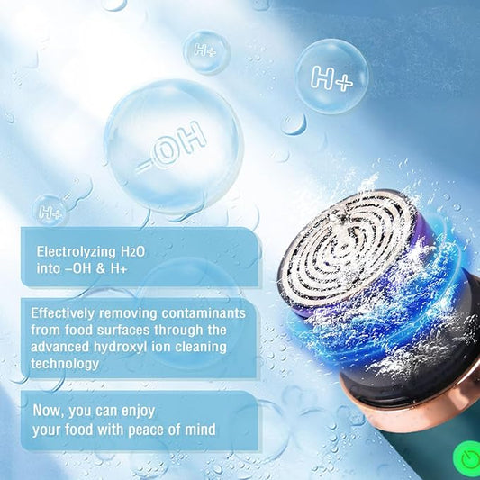 Fruit and Vegetable Washing Machine Fruit Vegetable Cleaner Device Veggie Washer, Portable USB Wireless Produce Washer Fruit Wash with OH-ion Purification Technology for Cleaning Food