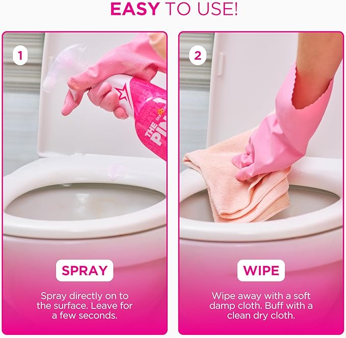 The Pink Stuff Miracle Bathroom Foam Cleaner, 30 fl oz – Now 20% More! Powerful Foaming Action for Showers, Sinks, Tubs & Tiles – Removes Soap Scum, Limescale & Grime with Ease (Pack of 3)