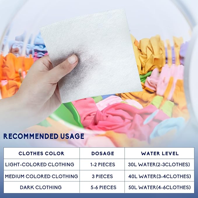 Color Absorber Laundry Sheets 120 Count, Dye Catcher to Prevent Clothes from Smearing, Fragrance Free Color Trapping Sheets for Home School or Apartment