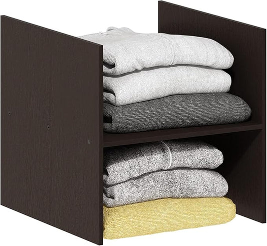 Furinno Cubicle Cube Insert, H-Shelf Cube Organizer, Fits into Furinno Extra Thick Cubes, for Organizers and Storage, Black Dark Oak (Does not fit IKEA Kallax Shelving)