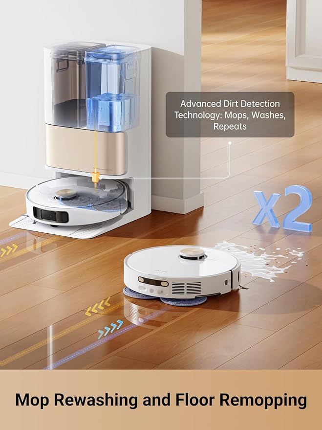 DREAME L10s Pro Ultra Heat Robot Vacuum and Mop Combo, Mop Extend, 7000Pa Suction, Auto Robot Care and Maintenance, 136°F Hot Water Mop Self-Cleaning, Obstacle Avoidance, Ideal for Hair, Carpets