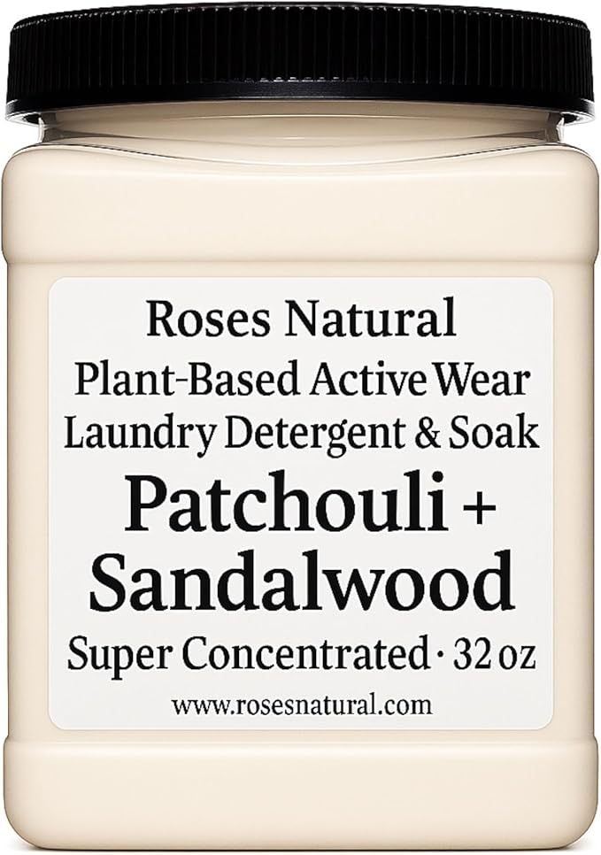 Patchouli + Sandalwood Active Wear Laundry Detergent & Soak – Plant-Based Sports Laundry Powder for Synthetic & Stretch Fabrics, Powered by Enzymes, Made in the USA