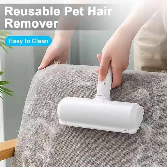 Dog/Cat Hair Roller Remover [Reinforced Handle], Reusable Lint Roller - for Couch, Carpet, Clothing & Bedding