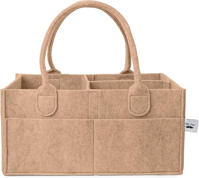 Mr. Pen- Baby Diaper Caddy Organizer, Earthy Clay, Baby Caddy Organizer with Handle, Compact Size, Collapsible & Portable