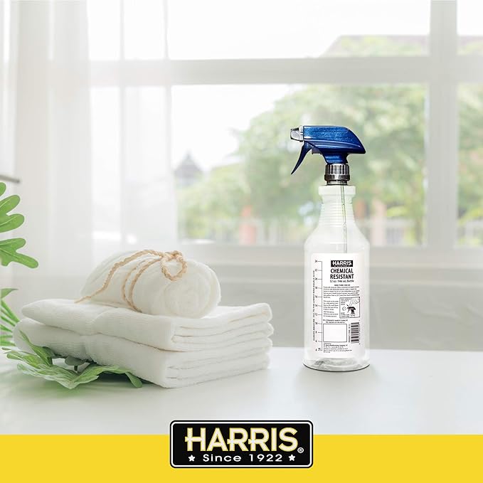 HARRIS 100% Chemically Resistant Professional Spray Bottles, 32oz (12-Pack)