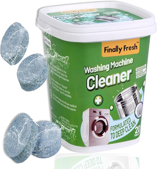 Finally Fresh Washing Machine Cleaner for Front Loaders & Top loaders, 20 Packs Washer Cleaner, Washer Machine Cleaner for Fianlly Fresh, Suitable for All Washing Machine