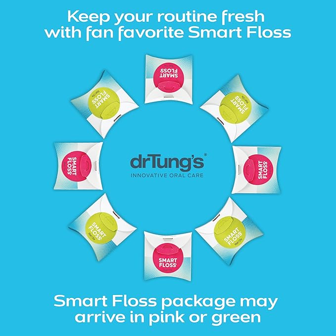 DrTung's Smart Floss - Natural Floss, PTFE & PFAS Free Floss, Gentle on Gums, Expands & Stretches, BPA Free - Natural Dental Floss Cardamom Flavor (Pack of 1)