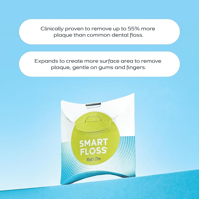 DrTung's Smart Floss - Natural, PTFE & PFAS Free Floss, Gentle on Gums, Expands & Stretches, BPA Free Floss - Natural Dental Floss Cardamom Flavor (Pack of 2)