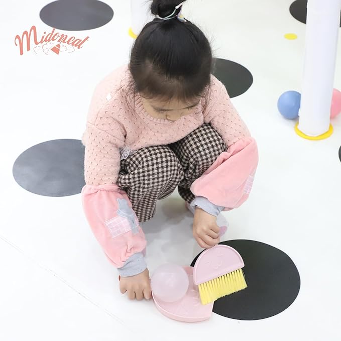 Kids Cleaning Toy Set, Mini Child Broom, Mop and Dustpan, Little Housekeeping Helper Set ,Pretend Home Cleaning Play Set for Toddler Age 1-5,6pcs (Pink)