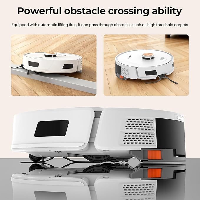 Robot Vacuum and Mop Combo, 10Kpa Robotic Vacuum Cleaner, 150 Min Max, Customized Cleaning, Multi-Floor Mapping, WiFi/Alexa/APP, Ideal for Hard Floors, Carpets & Pet Hair, Self-Charge (3621)