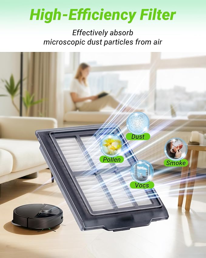 18 Pcs Replacement Parts for iRobot Roomba Plus 505/405 Combo Robot Vacuum Cleaner, Accessories with 1 Roller Brush, 6 Mop Pads, 3 Filters, 3 Side Brush,4 Vacuum Bags,1 Clean Tool