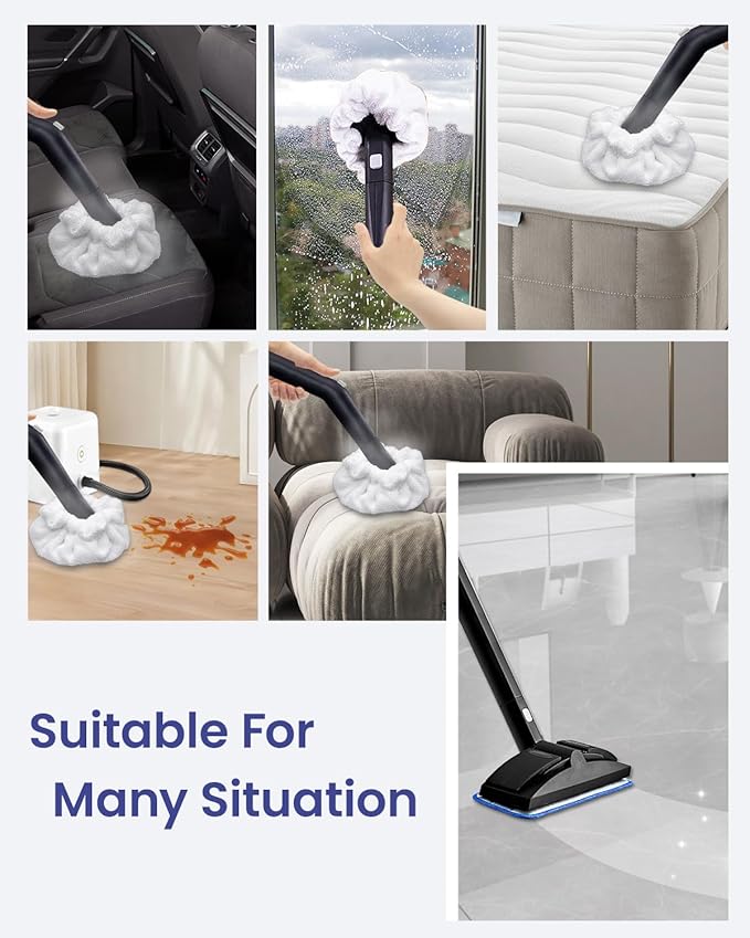 Steam Cleaner Accessories Compatible with Dupray Steam Cleaner, Triangle Microfiber Bonnet for Neat Steam Cleaner & Microfiber Pads, 6+6 Reusable Steamer Cloth Cover Cleaning Steam Mop Pad