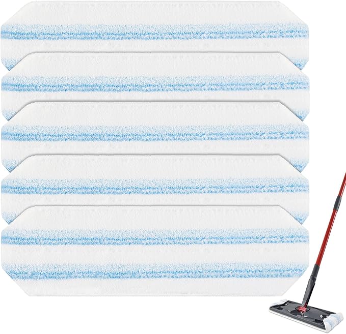 5 Pack Replacement Mop Pads Compatible with OCedar H2prO Flat Mop System,Microfiber Mop Pads Replacements for O Cedar H2prO,Washable and Reusable H2prO Mop Refills for Hard Floor Deep Cleaning