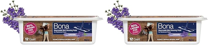 Bona® Disposable Wet Cleaning Pads for Hardwood Floors, Lavender Scent (Pack of 2)