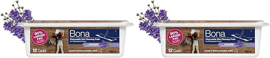 Bona® Disposable Wet Cleaning Pads for Hardwood Floors, Lavender Scent (Pack of 2)