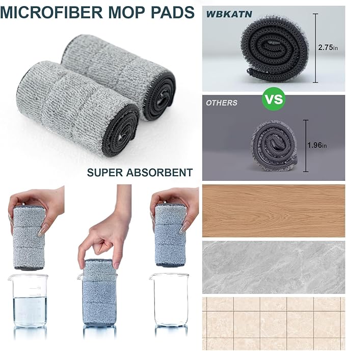 Easywring Washable Mop and Bucket with Wringer Set for Home, Durable and Sturdy Aluminum Flat Mop Head, 2-Chamber, Wet and Dry for All Surfaces, with 8 Reusable Microfiber Mop Pads 13 inch (16 Inch)