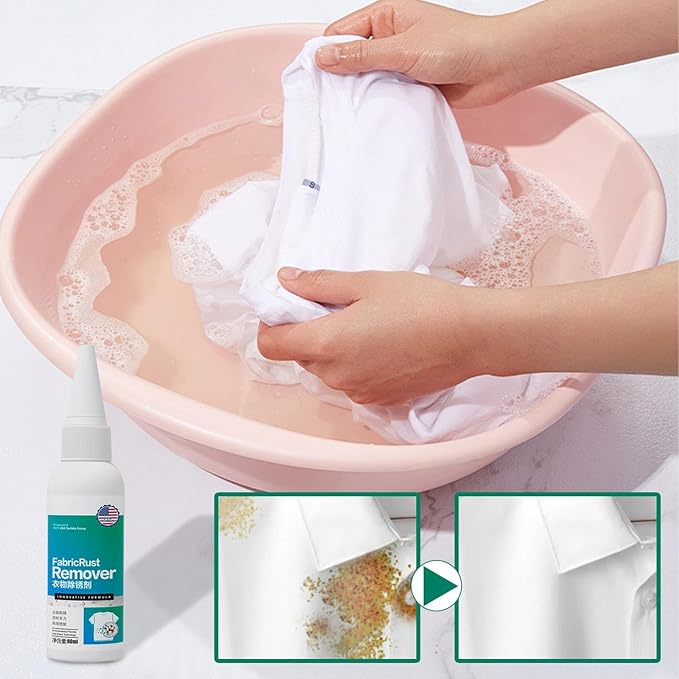 Rust Remover for Clothes - Professional Stain Cleaner, Multifunctional Liquid Formula, Fast Acting Solution for Grease Marks | Convenient Fabric Cleaning Agent for Oil Spots, Carpets, Curtains, Daily